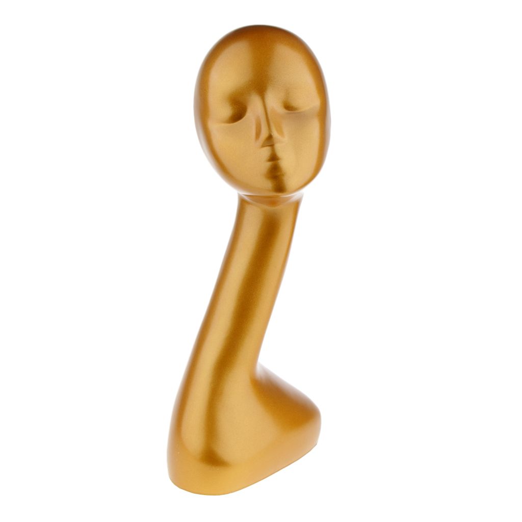 Gold Female  Head Wigs Hat Jewelry Wigs Display Model