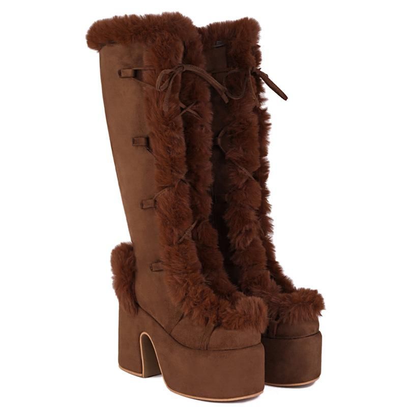 Winter Shoes Woman Zipper Casual Knee Boots
