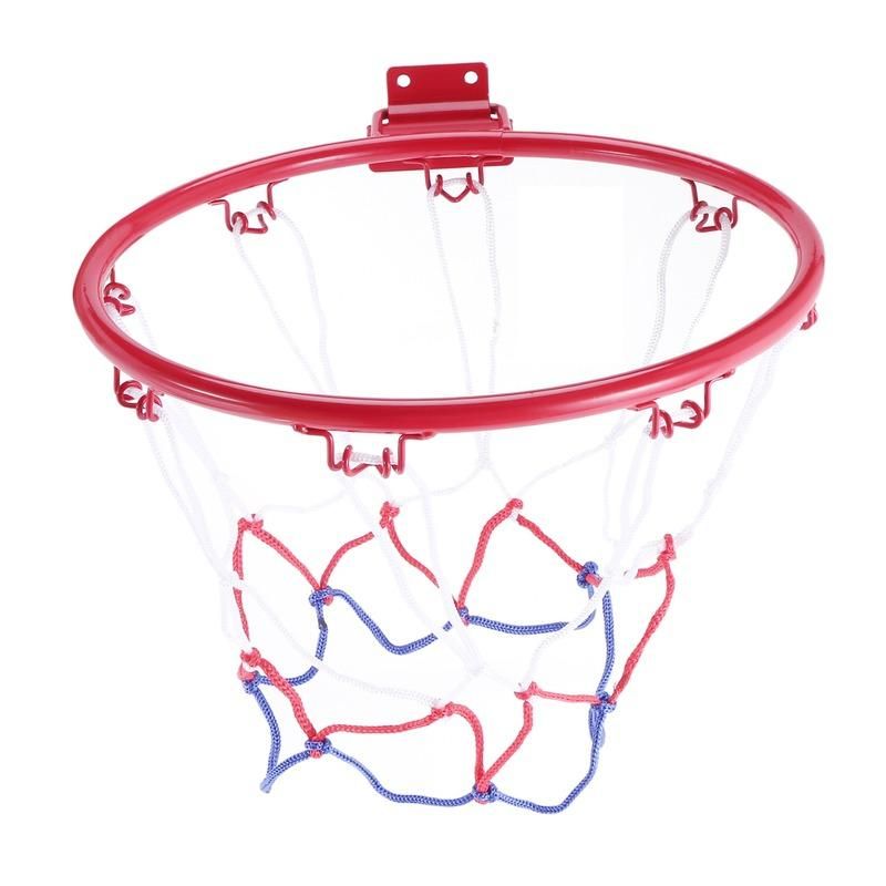 32cm Wall Mounted Basketball Hoop Netting Metal Rim Hanging Basket Basket Ball Wall Rim with Screws Indoor Outdoor Sport