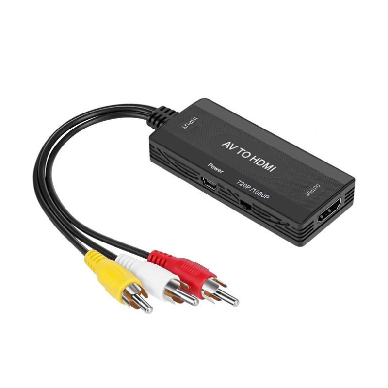 AV To HDMI Converter 3 CVBS RCA Adapter, Supports PAL NTSC 1080P