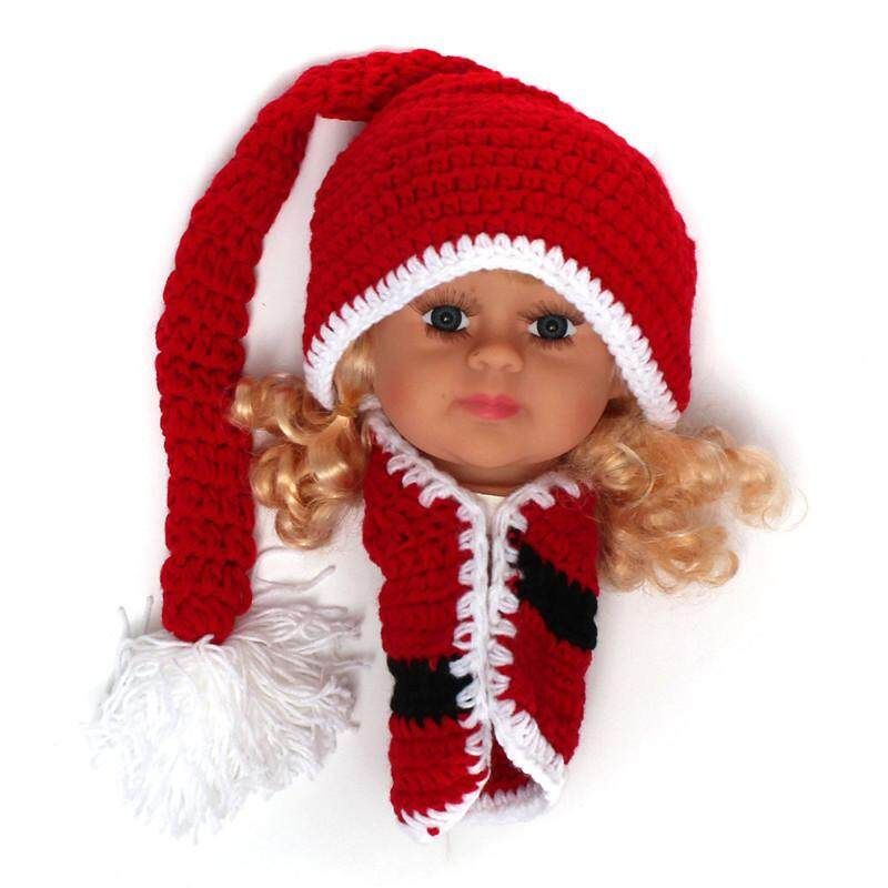Newborn Christmas Baby Crochet Knit Costume Photography Photo Props Clothes Set Hoodie