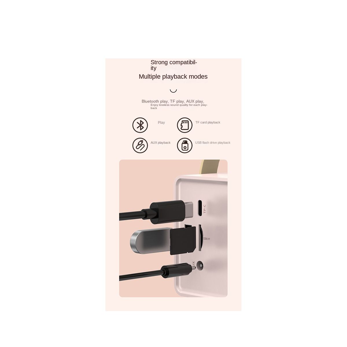 Bluetooth Speaker Classical Retro Music Player Sound Stereo Portable Mini Travel Music Player Purple