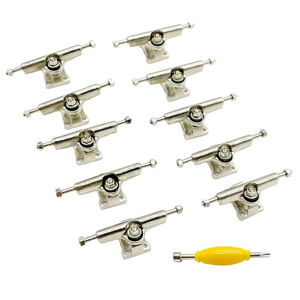 Multicolor 10 Pcs 29mm Fingerboard Trucks Finger Skateboard Deck with Nuts with Spanner Screwdriver for Finger Skateboards
