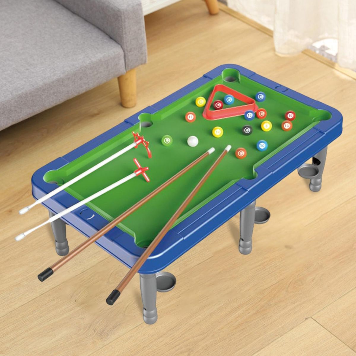 Small Tabletop Billiards Office Use Leisure Chalk, Triangle Rack Basic