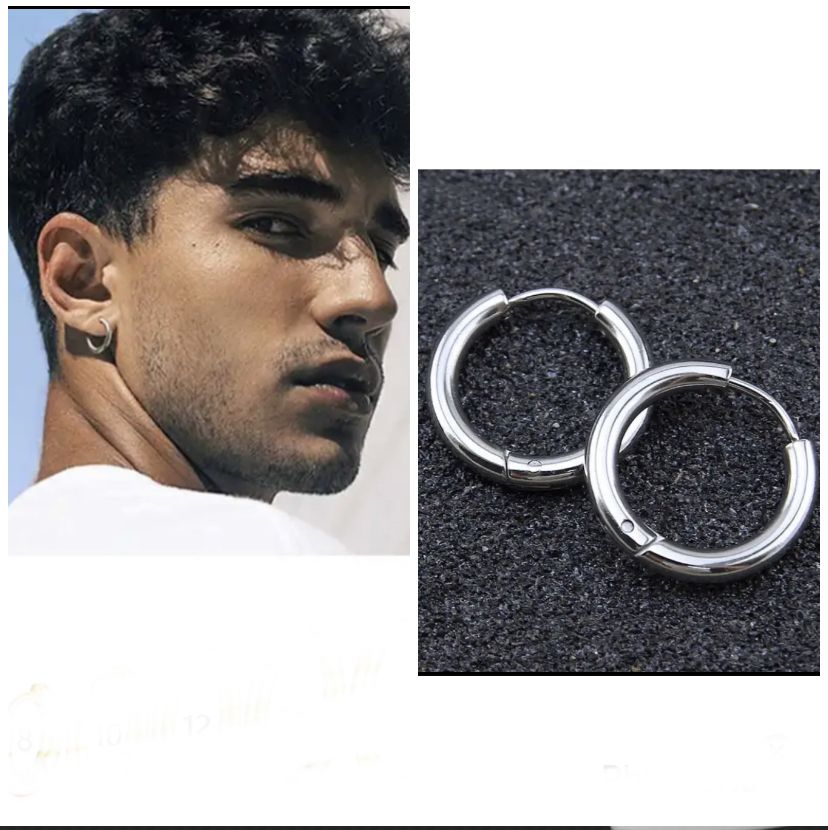 PAIRS EARRINGS STUD PIERCING HOLES UNISEX PUNK HOOP