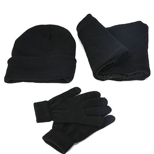 Men Autumn Winter Warm Knitted Fashion Fluffy Woolen-Black