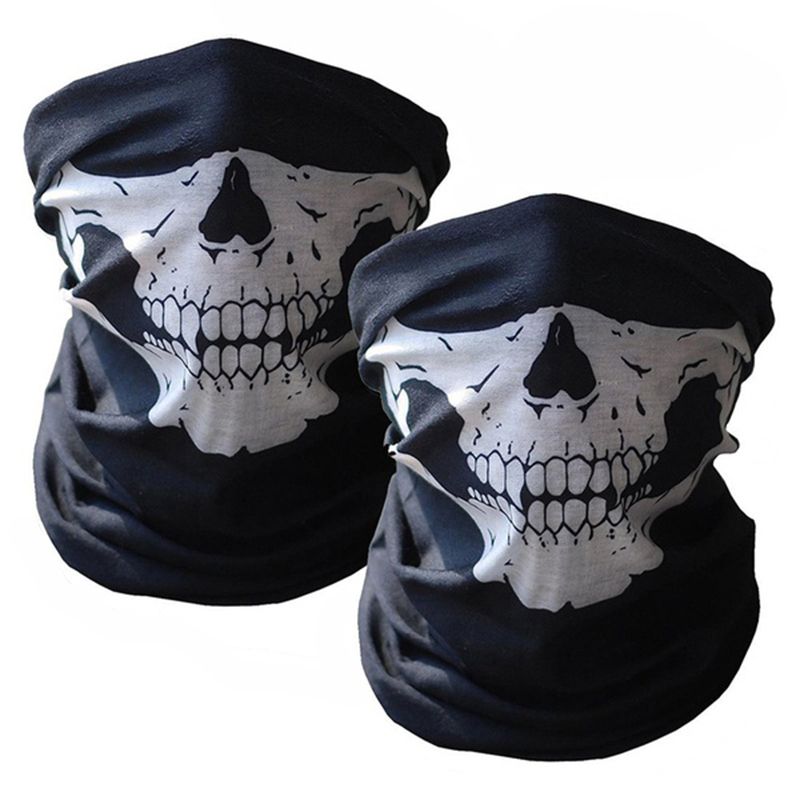 2PCS Bicycle Ski Half Face Mask Ghost Scarf Use Neck Warmer