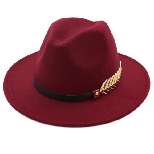 New Luxury Superior Fedora Hat -Burgundy