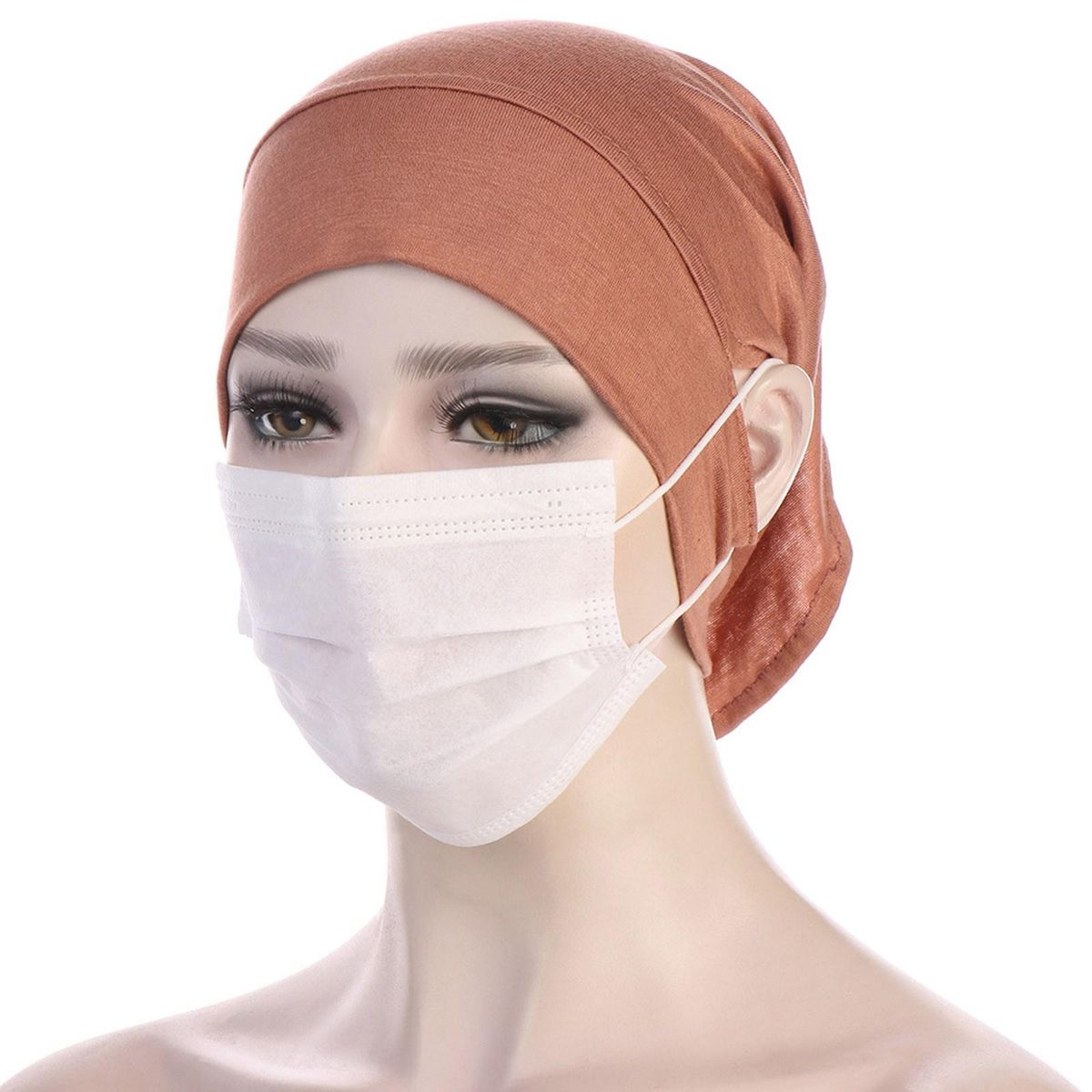 Muslim Hijab Undercap With Ear Hole Underscarf Inner Cap Jersey Hijabs Bonnet Caps Turban Under Cap With Ear Cut Outs For