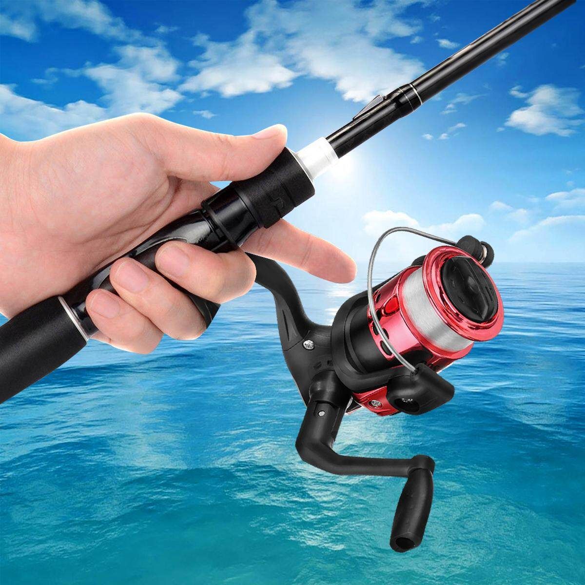 HT200 3 Bearings Spinning Reel Fixed Pool Sea Tackle HT200 With Line Red