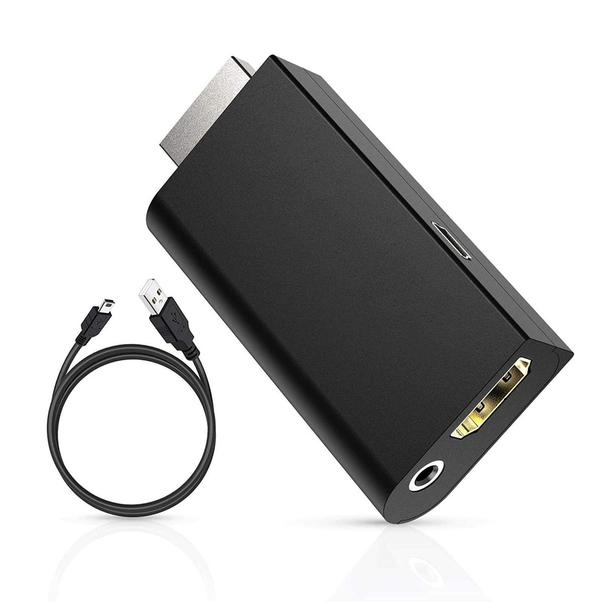 1 Set HDMI-compatible Splitter for PS 2 to HDMI-compatible High Resolution Audio Adapter Black