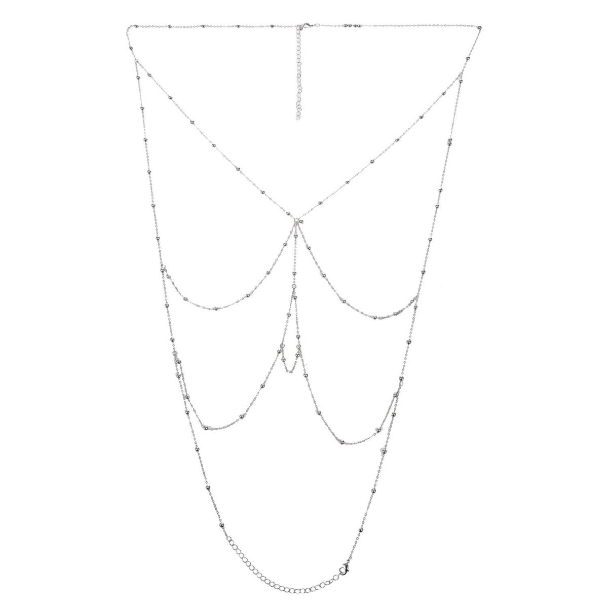 Bikini Bralette Chain Harness Body Chain For Women Silver