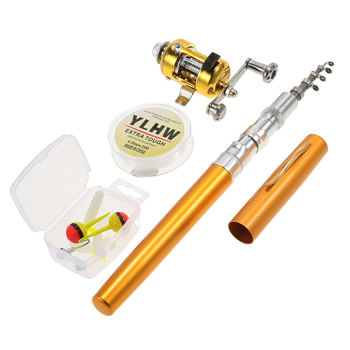 Fishing Rod Reel Combo Set Mini Telescopic Portable Pocket