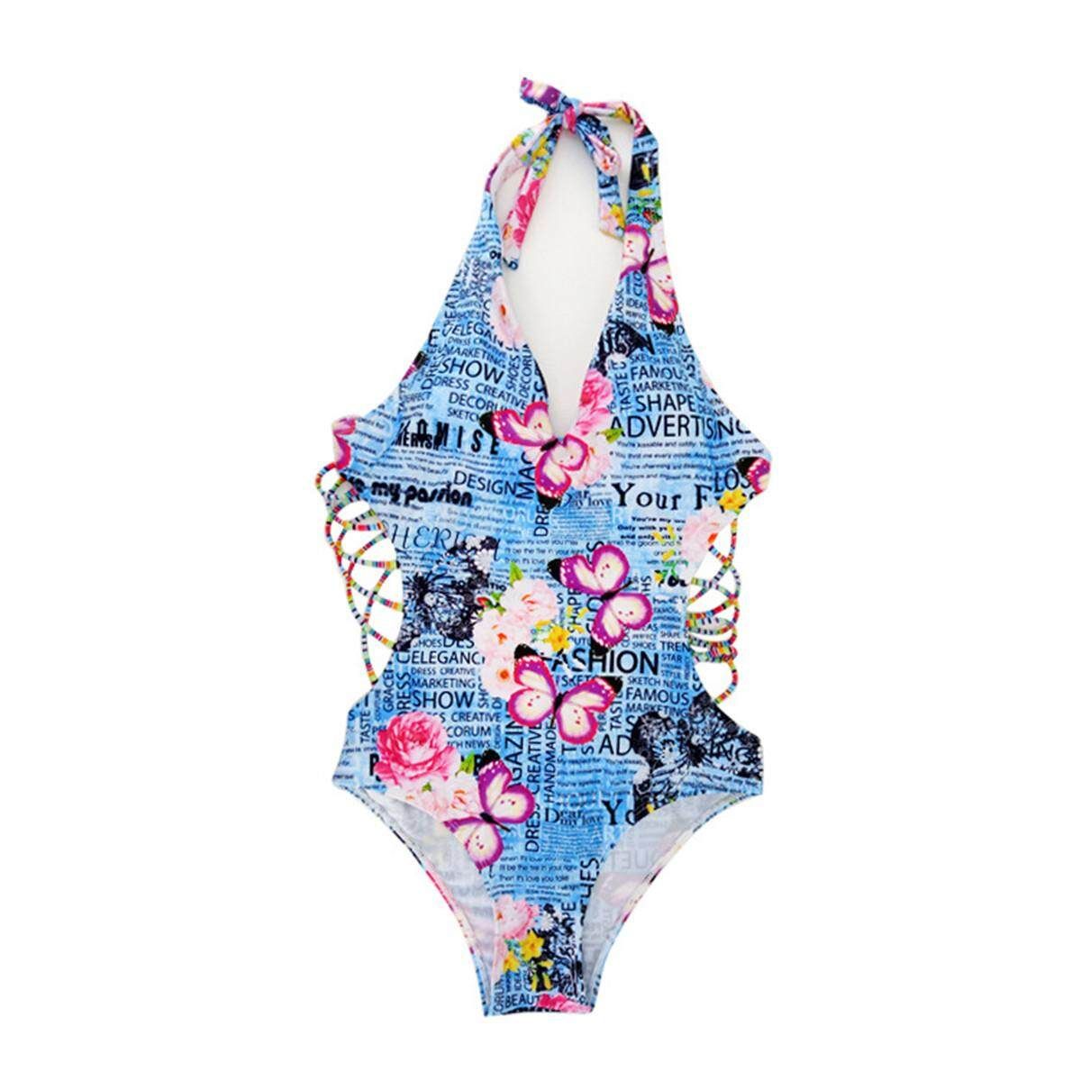 Swimwear One Piece Bathing Suit Women Monokini Bikini Bandage Floral Swimsuit L