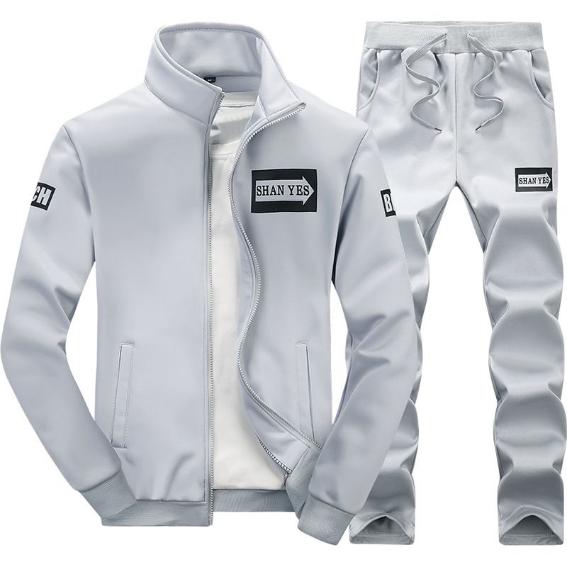 Two-piece Outdoor Zipper Sweatshirt Pants Men Set Sweatsuit