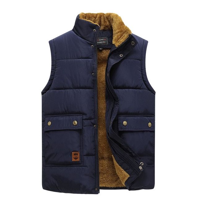 6xl 7xl Mwxsd Winter Men Thick Fur Hooded Vest Sleeveless Jacket Men's Jacket