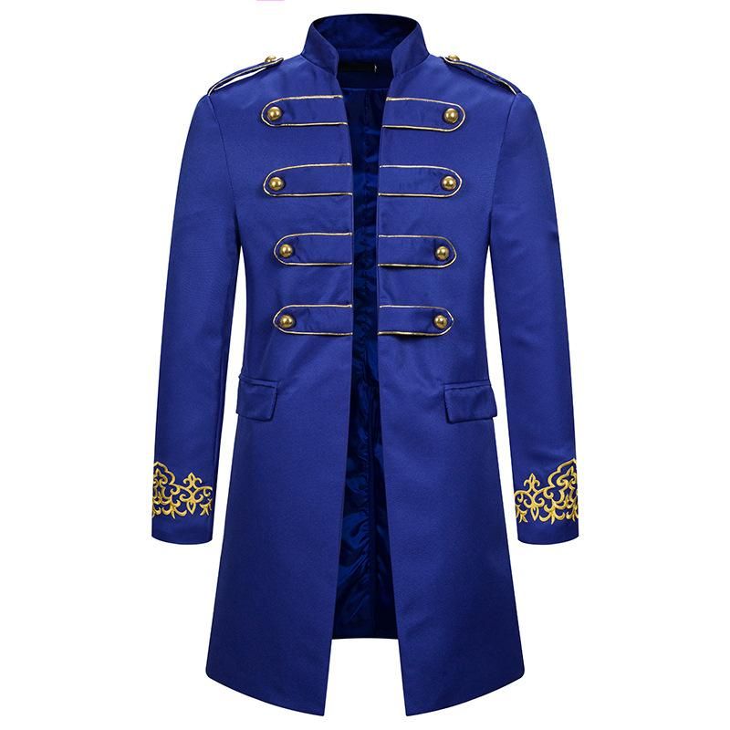 White Stand Collar Embroidery B Men  Dress Tuxedo B Men Suit Jacket Nightclub Stage Cosplay B Masculino