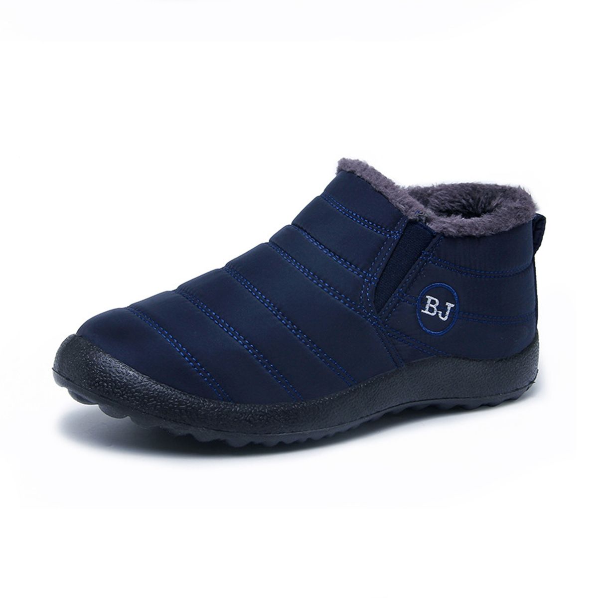 Winter Men Soft Sole Thick Plush Liner Warm Snow Boots-Blue