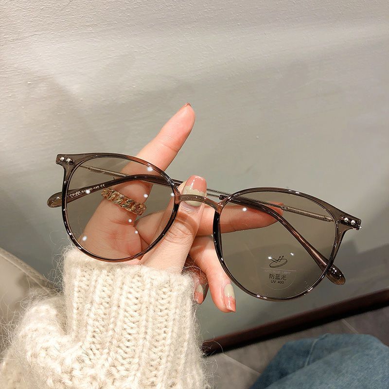 (C1)Photochromic Myopia Glasses Women's Anti Blue Light Clear Glasses Frame