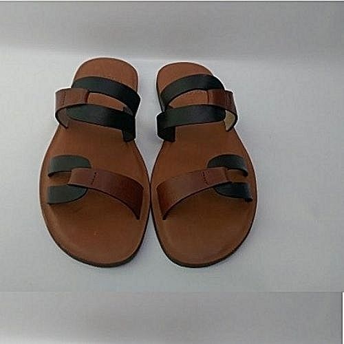 BW- Cornel Men's Simple Slippers - Brown/Black