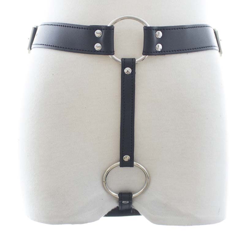 Black- Bondage Female Orgasm Belt Chastity Underwear With Anal Plug Holder