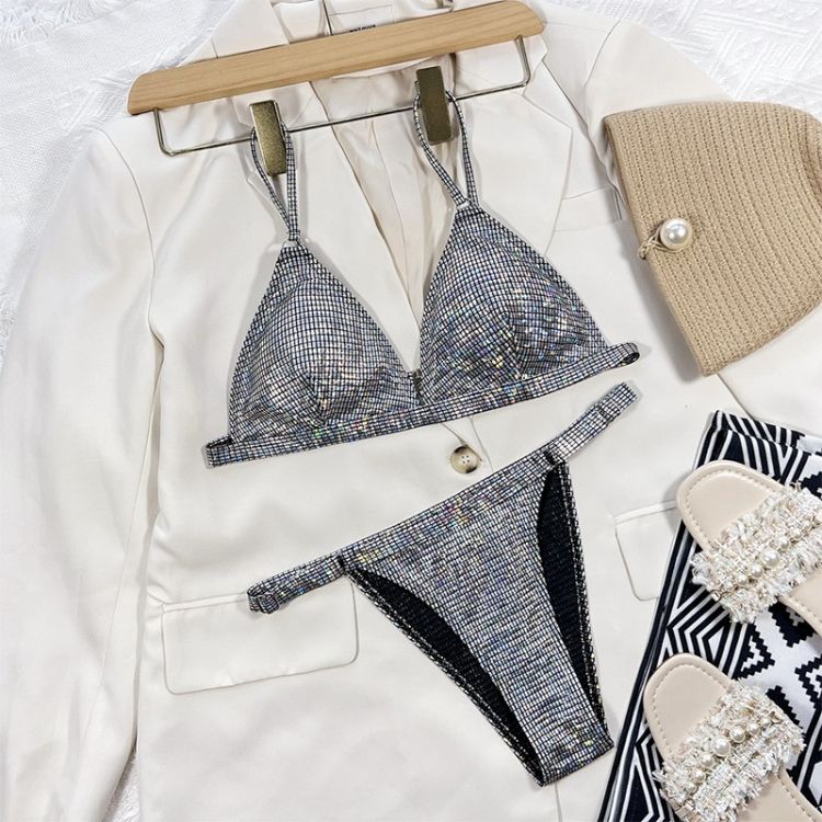 Multicolor Gradient Strap Buckle Sexy Swimsuit