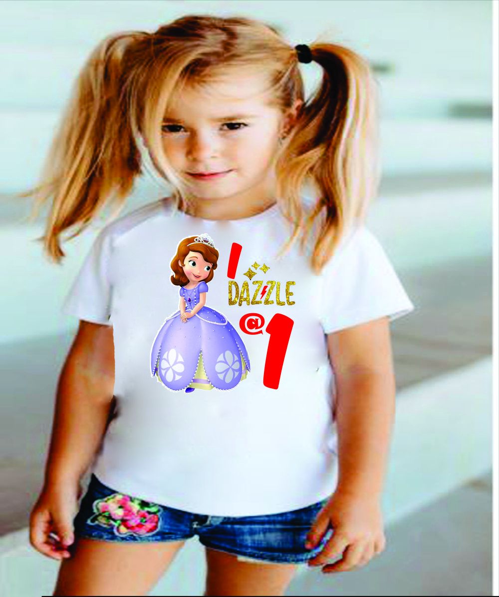 I Dazzle @ 1 Girls Birthday T-Shirt- White