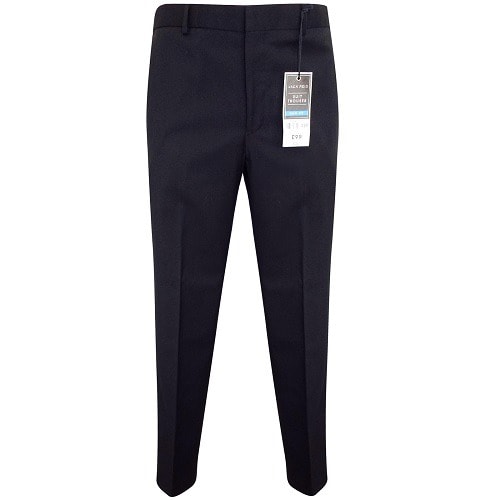 Men Slim Fit Flat Front Trousers