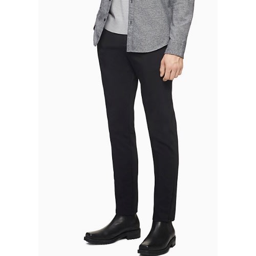 Skinny Fit Tech Chino Pants- Black