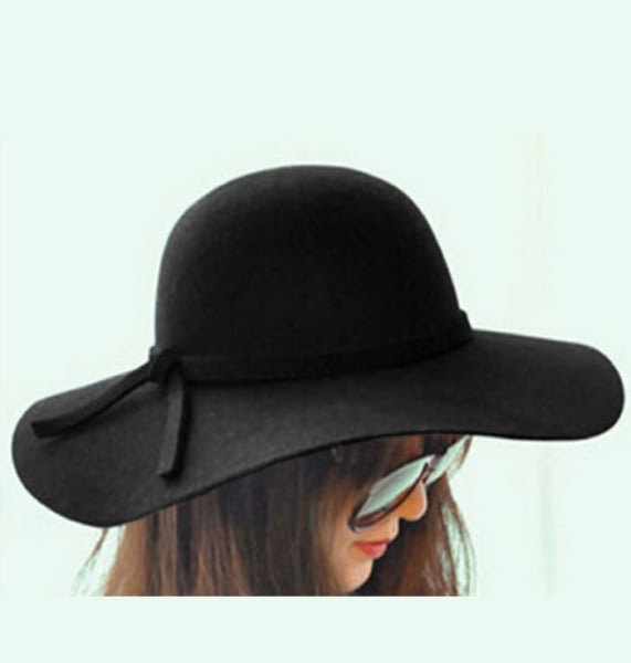 Beach Wide Brim Hat - Black