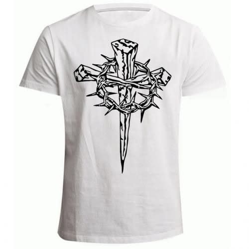 Old Rugged Cross Print Tshirt -white
