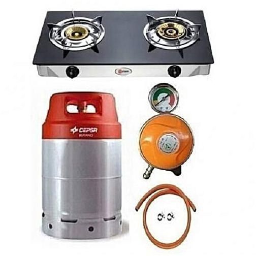 12.5kg Cylinder Gas Cooker Glass Regulator, Hose & Clips
