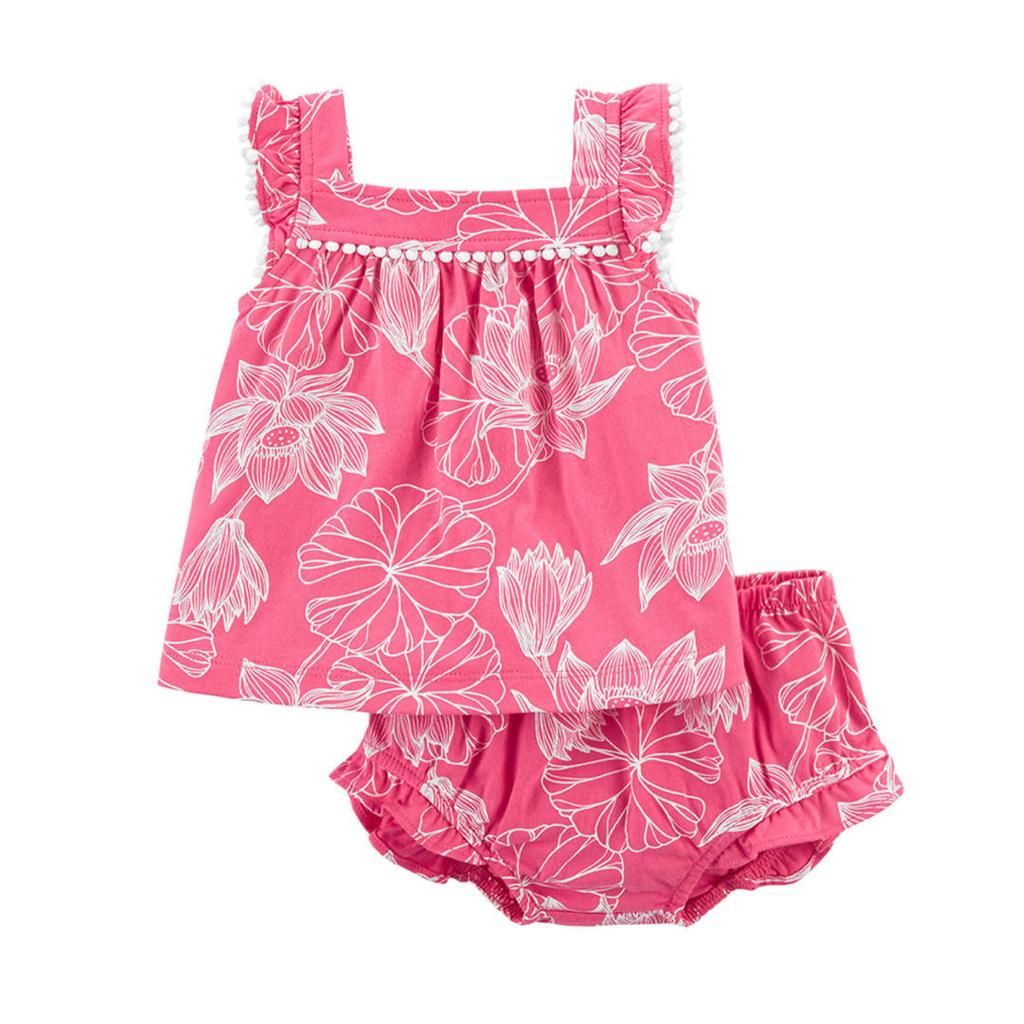 Baby Girl Pink And Cream 2 Piece Set