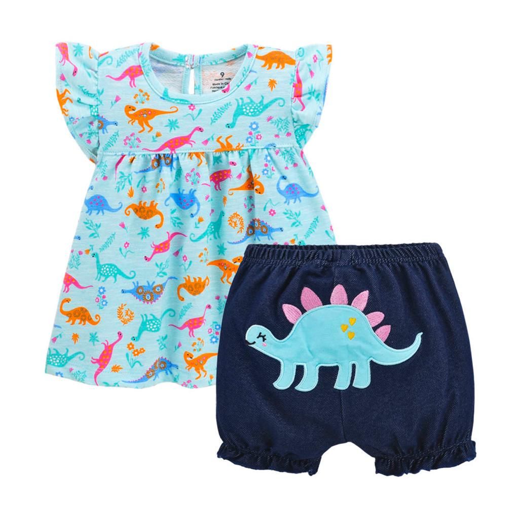 Baby Girl Blue And Navy Blue 2 Piece Set