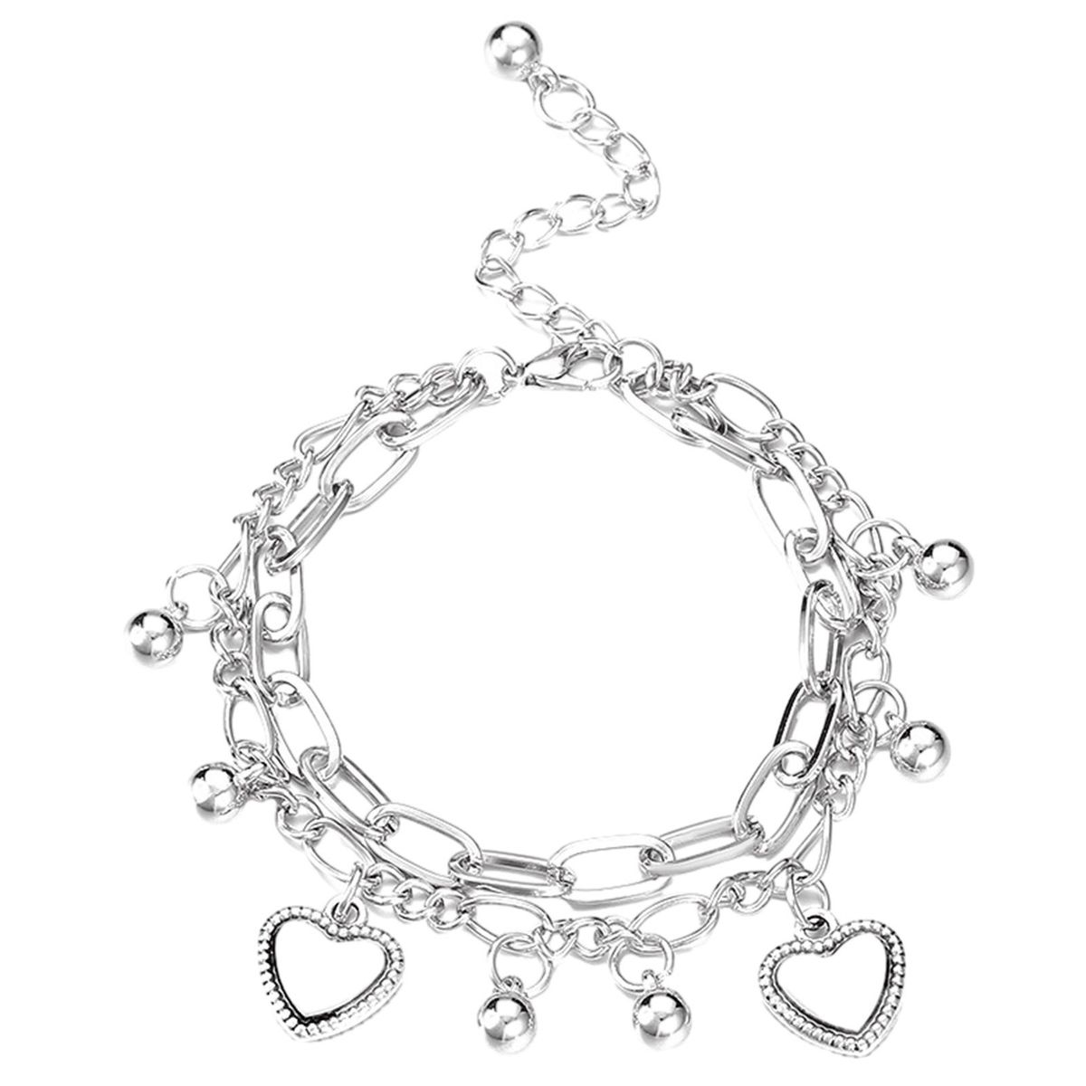 Fade-resistant Anklet Fluttering Hearts Chimes Adjustable for Women