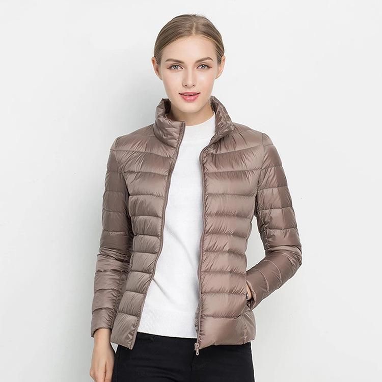 Women's Winter  2022 New Lightweight White Duck Down Standing Neck Slim Fit Women's Winter Down