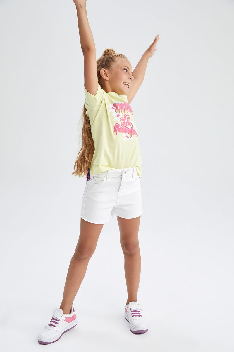 Girl - Denim Short - White