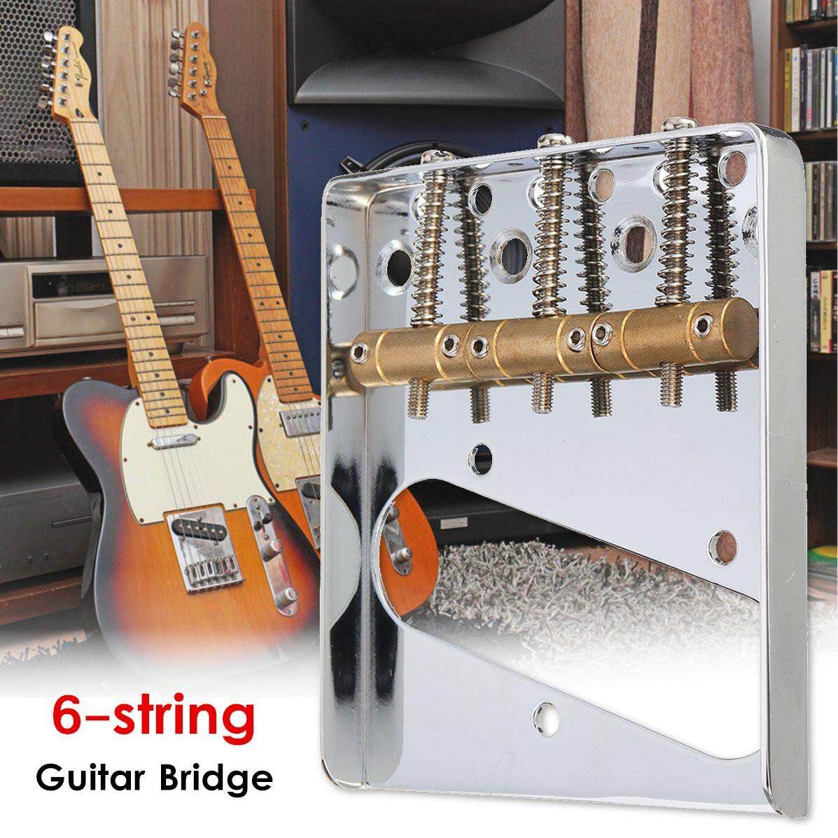 Tele Vintage Style 6 Brass Saddle Bridge For Telecaster Guitar