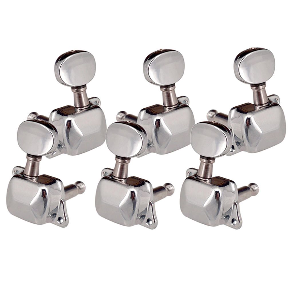 6pcs Silver 3L3R Semiclosed Guitar Tuning Pegs For Guitar Parts