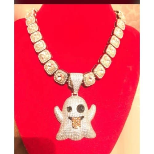 Tennis Chain With Clown Pendant