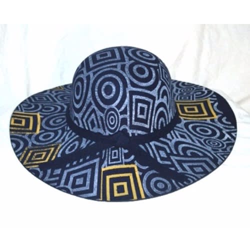 Patterned Blue Hat