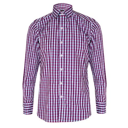 Men's Checked Detailed Shirt -Purple-msht-4545