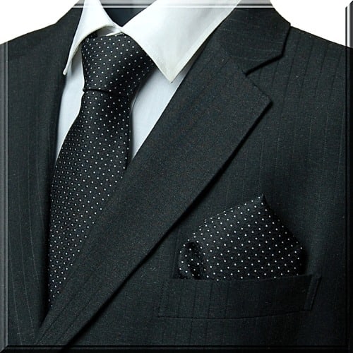 Men's Dotted Tie - Black