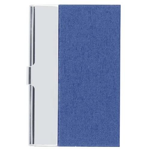 Metal Card Holder - Mini Pocket Wallet - Blue & Silver
