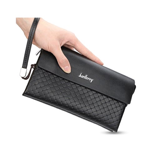 J & P - Men's Leather Purse - Black