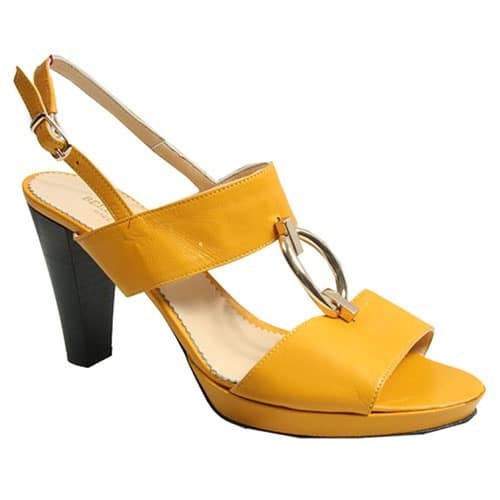 Bello Scarpa Yellow Sandals With Gold Accessory