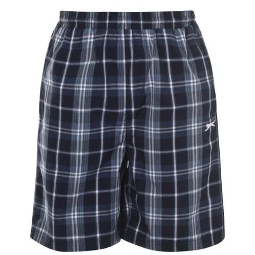 Graphic Checkered Shorts - Navy Blue & White