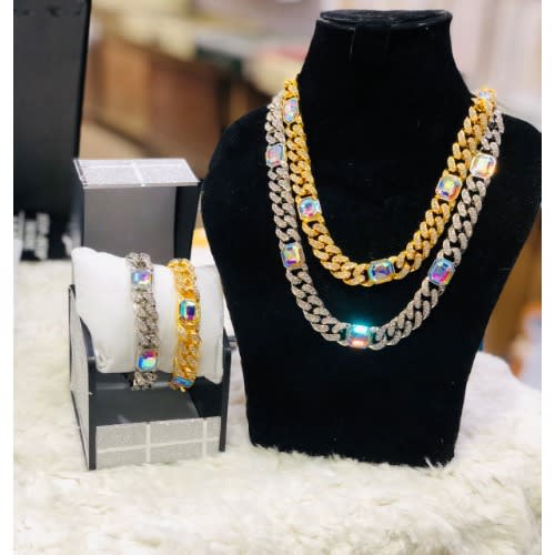 Cuban Gold & Silver Combo Chain + Bracelet