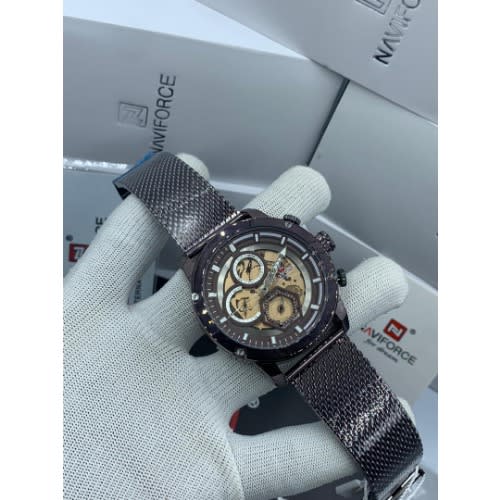 Double Timer Stainless Mesh Bracelet Strap Watch