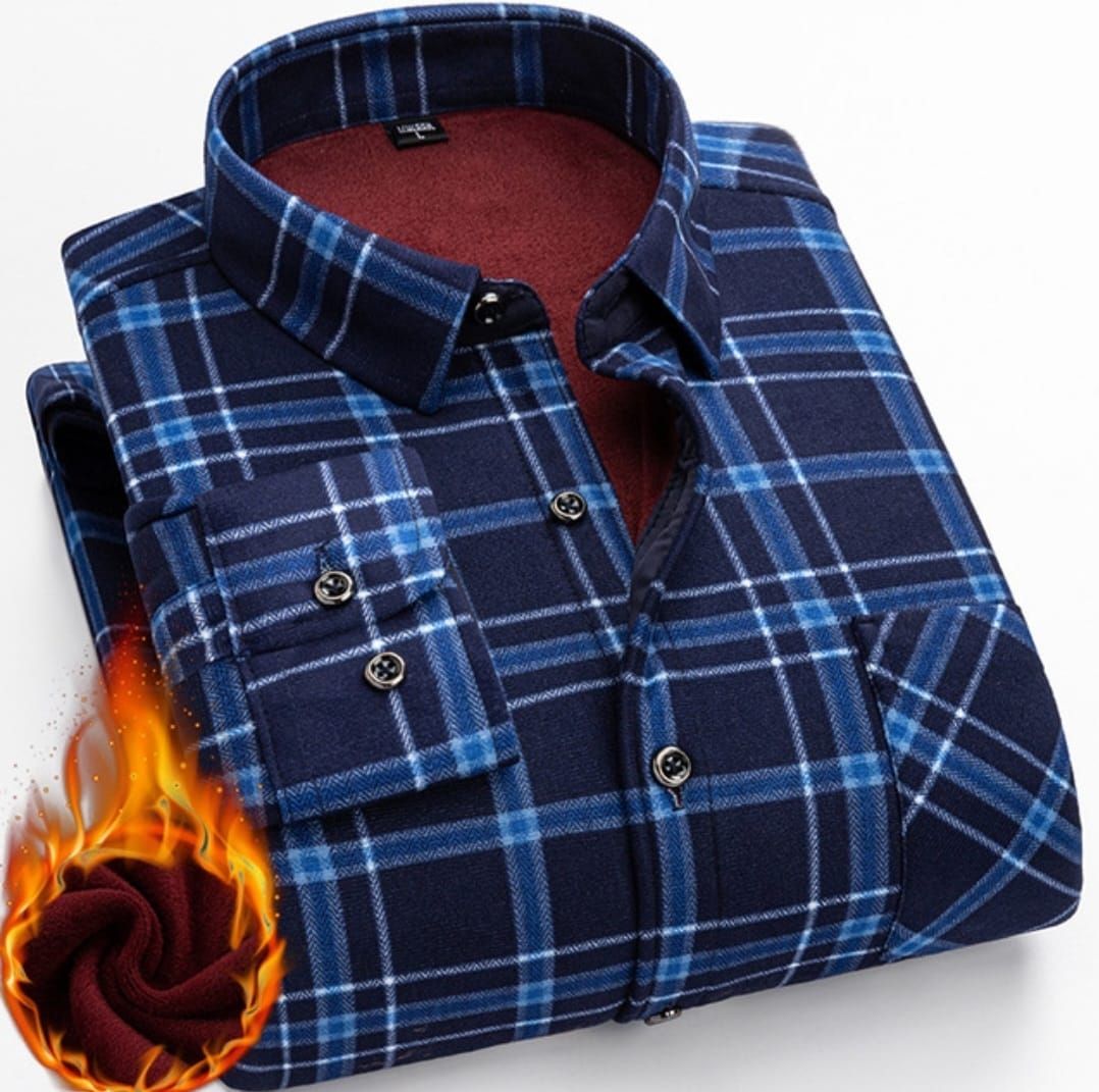 Men's Classic Top Notch Warm Wool Plaid Shirt